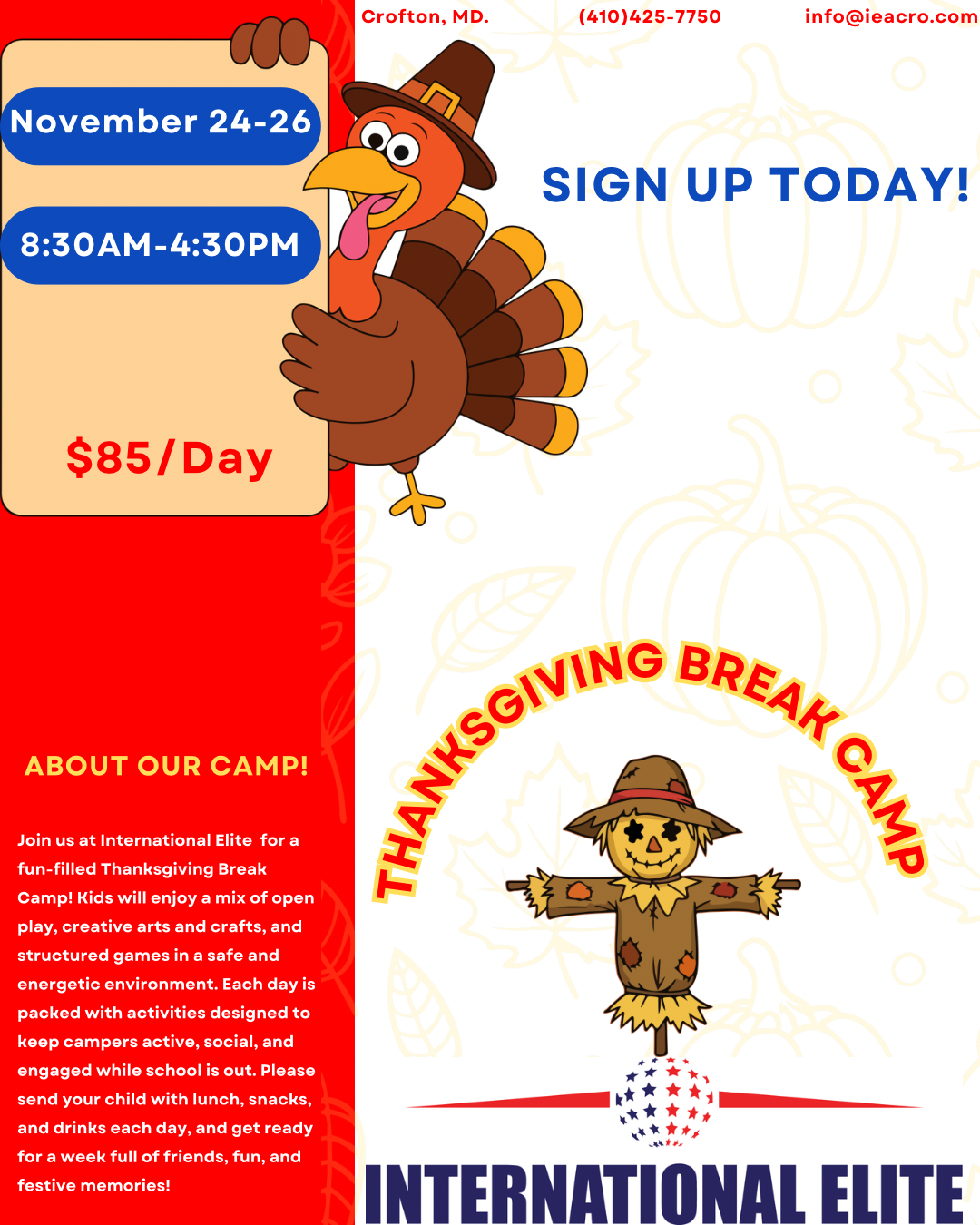 Thanksgiving Break Camp!