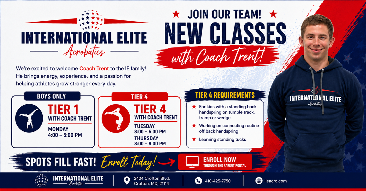 🤸 New Classes with Coach Trent!